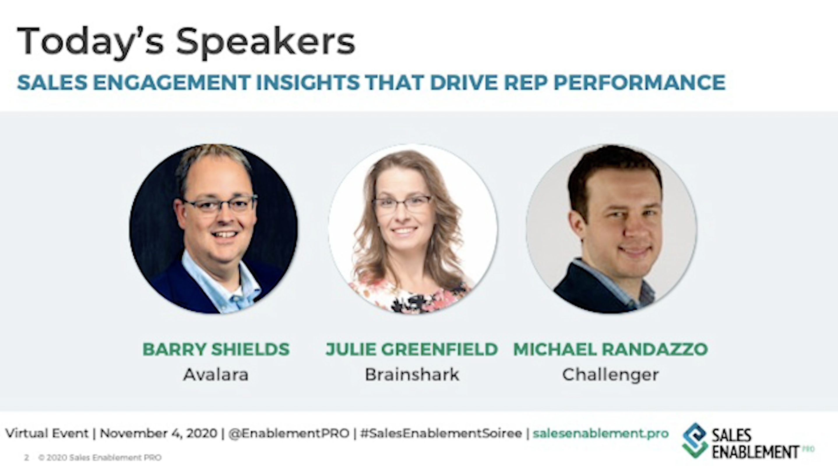 ImageSales Enablement Soirée: Sales Engagement Insights That Drive Rep Performance, Fall 2020 