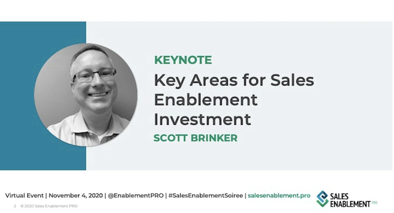 ImageSales Enablement Soirée: Key Areas for Sales Enablement Investment, Fall 2020 